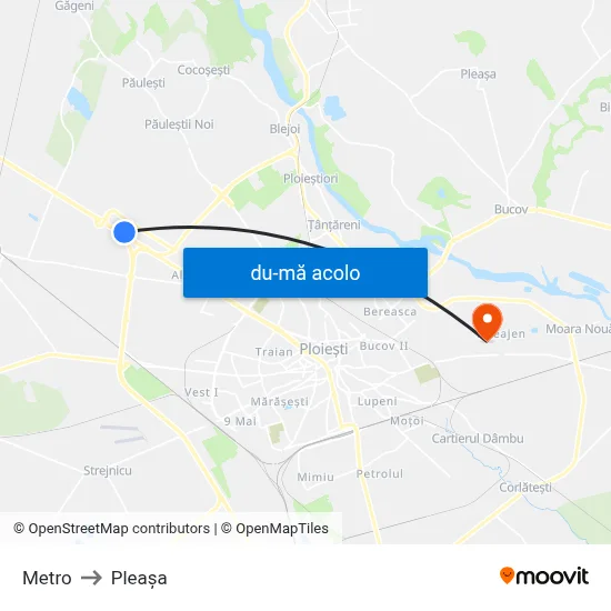 Harta de Metro către Pleașa