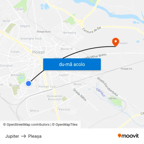 Harta de Jupiter către Pleașa