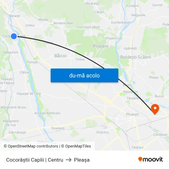 Harta de Cocorăștii Caplii | Centru către Pleașa