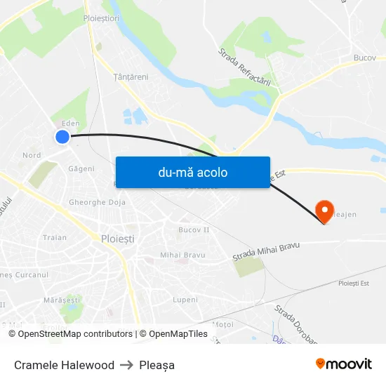 Harta de Cramele Halewood către Pleașa