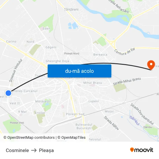 Harta de Cosminele către Pleașa