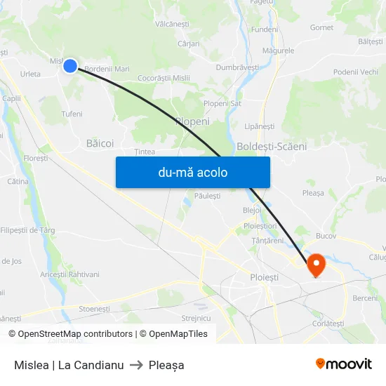Harta de Mislea | La Candianu către Pleașa