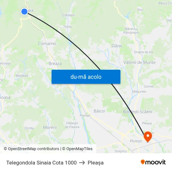 Harta de Telegondola Sinaia Cota 1000 către Pleașa