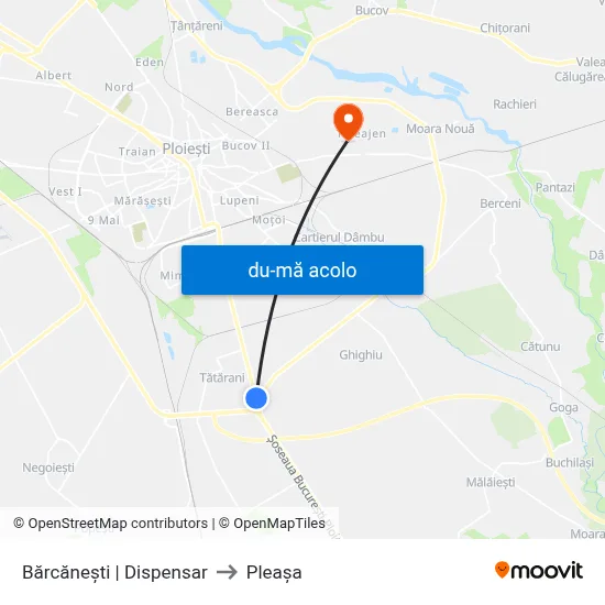 Harta de Bărcănești | Dispensar către Pleașa