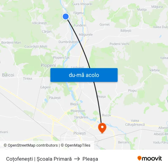 Harta de Coțofenești | Școala Primară către Pleașa