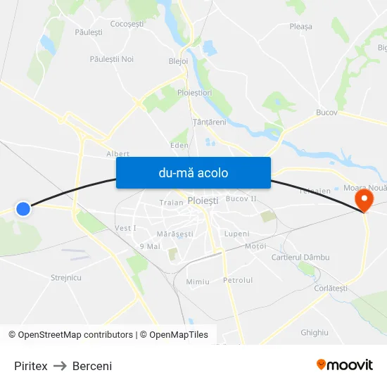 Harta de Piritex către Berceni