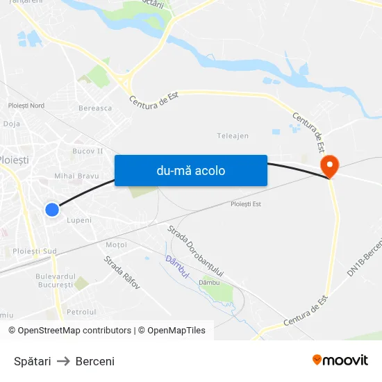 Harta de Spătari către Berceni