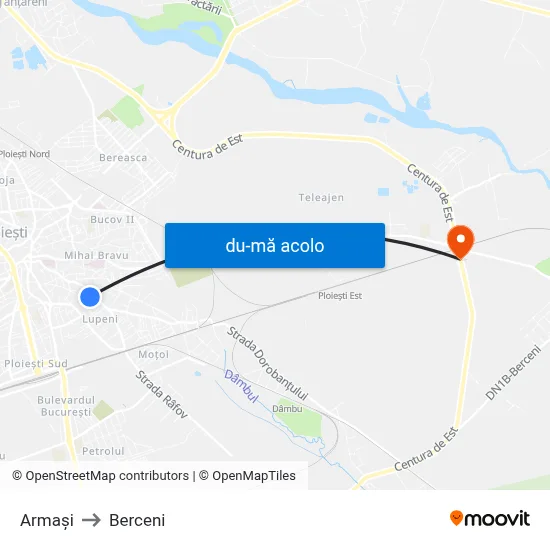 Harta de Armași către Berceni