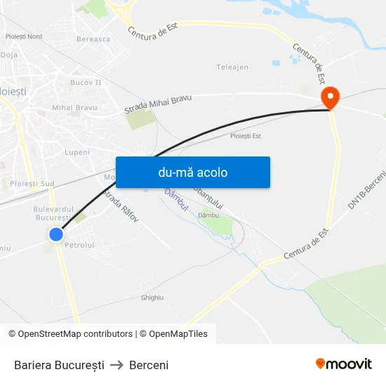 Harta de Bariera București către Berceni