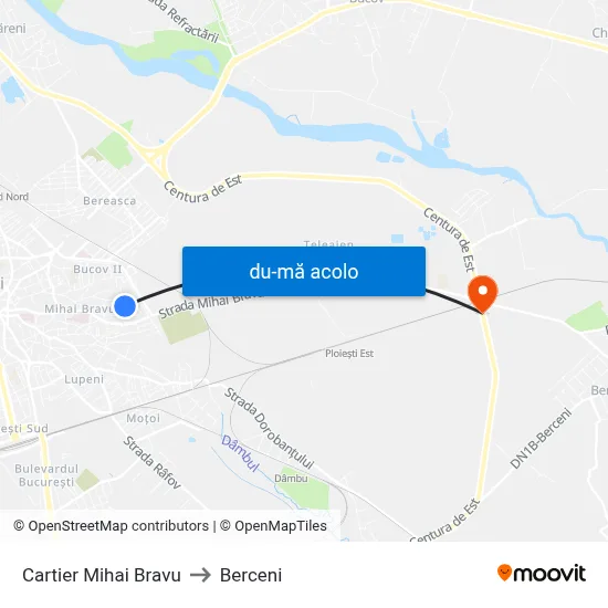 Harta de Cartier Mihai Bravu către Berceni