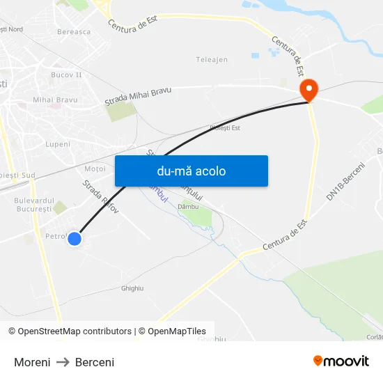 Harta de Moreni către Berceni
