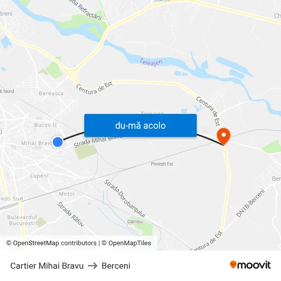 Harta de Cartier Mihai Bravu către Berceni