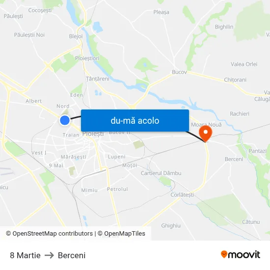 Harta de 8 Martie către Berceni