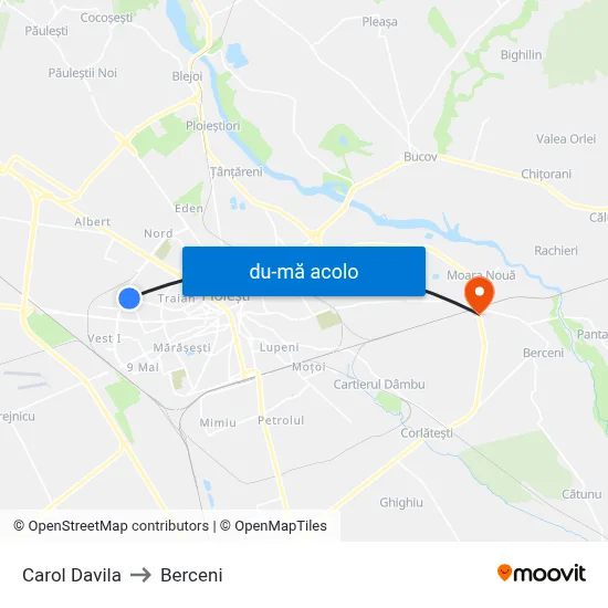 Harta de Carol Davila către Berceni