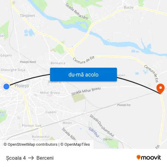 Harta de Școala 4 către Berceni