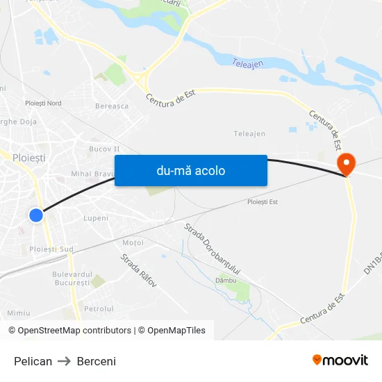 Harta de Pelican către Berceni