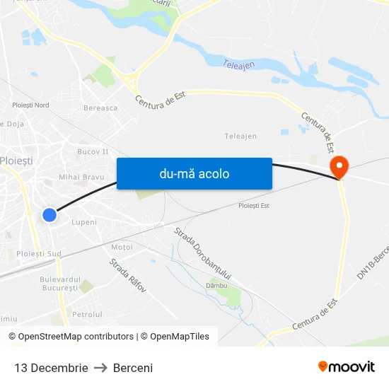 Harta de 13 Decembrie către Berceni