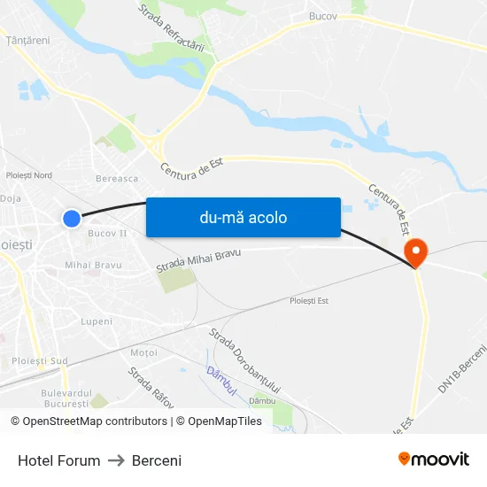Harta de Hotel Forum către Berceni