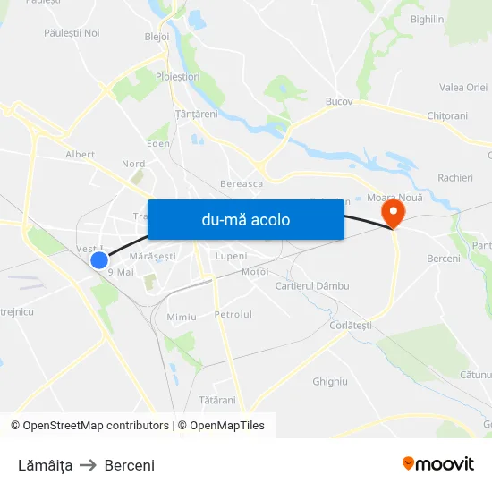 Harta de Lămâița către Berceni