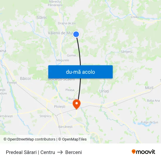 Harta de Predeal Sărari | Centru către Berceni