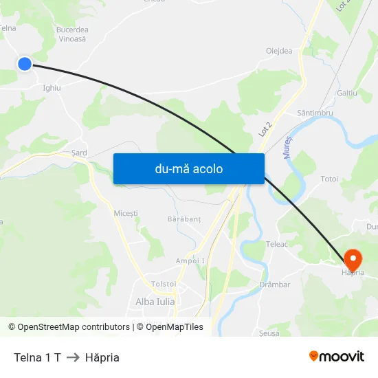 Harta de Telna 1 T către Hăpria