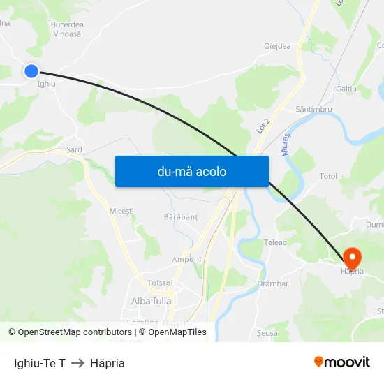 Harta de Ighiu-Te T către Hăpria