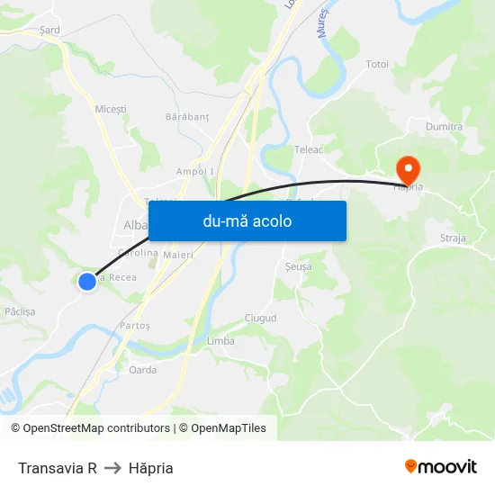 Harta de Transavia R către Hăpria