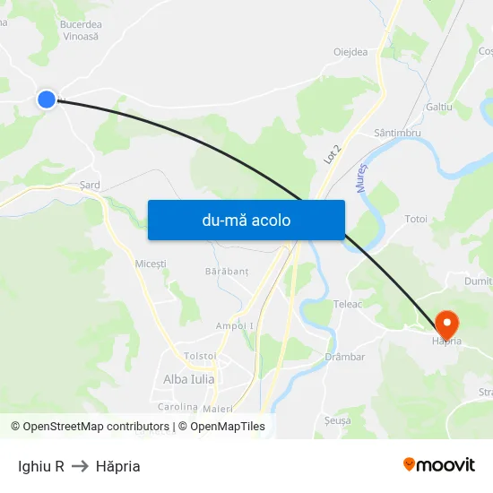 Harta de Ighiu R către Hăpria