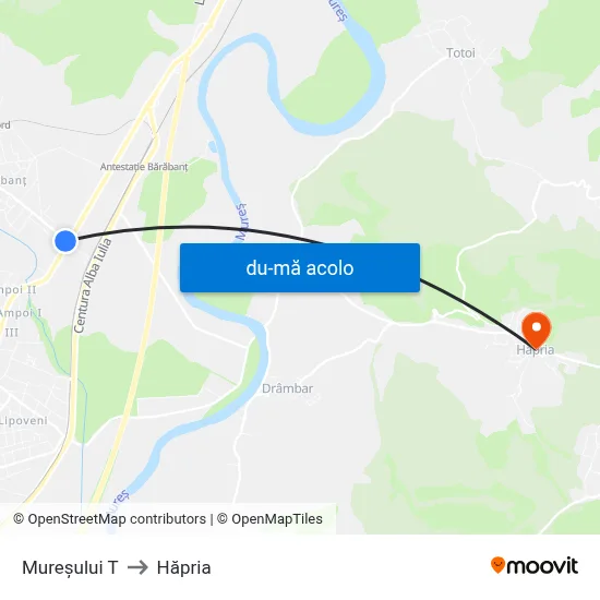 Harta de Mureșului T către Hăpria