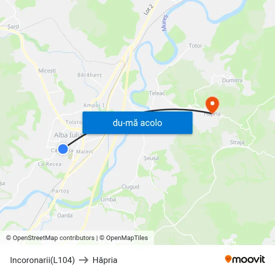 Harta de Incoronarii(L104) către Hăpria