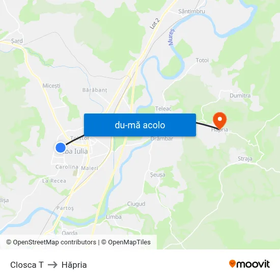 Harta de Closca T către Hăpria