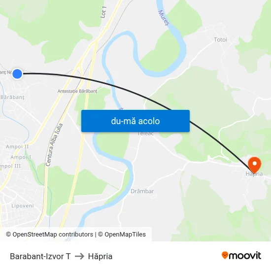 Harta de Barabant-Izvor T către Hăpria