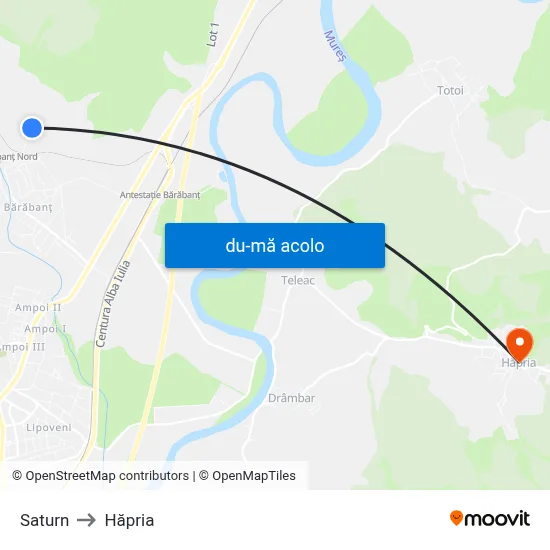 Harta de Saturn către Hăpria