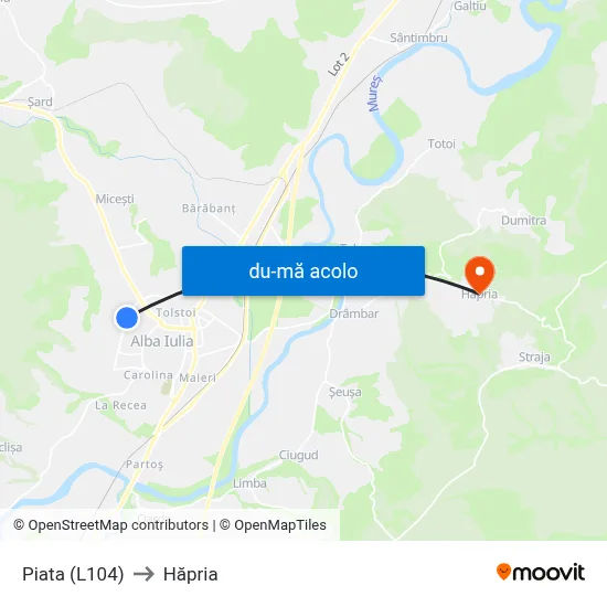 Harta de Piata (L104) către Hăpria