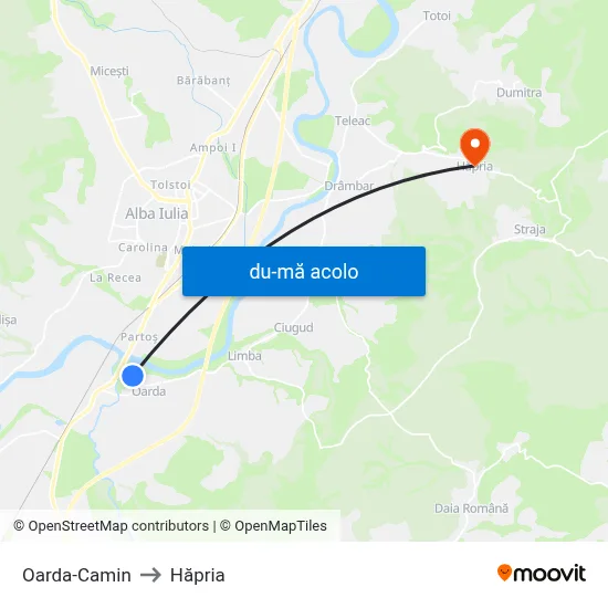 Harta de Oarda-Camin către Hăpria