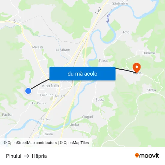 Harta de Pinului către Hăpria