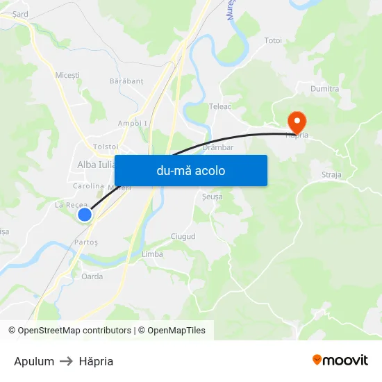 Harta de Apulum către Hăpria