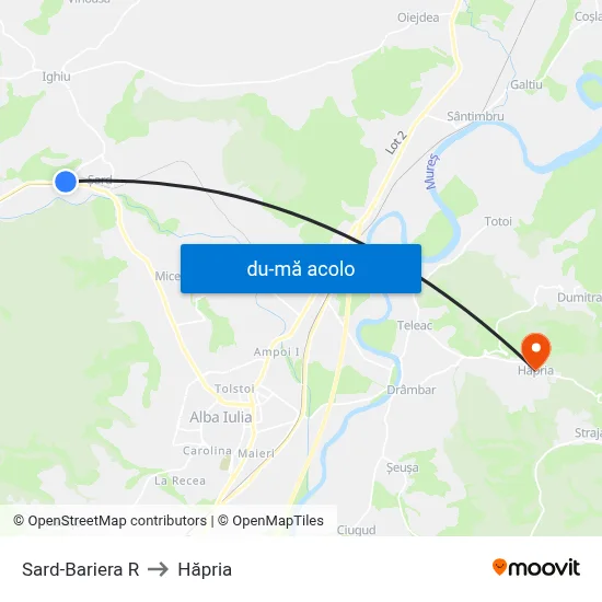 Harta de Sard-Bariera R către Hăpria