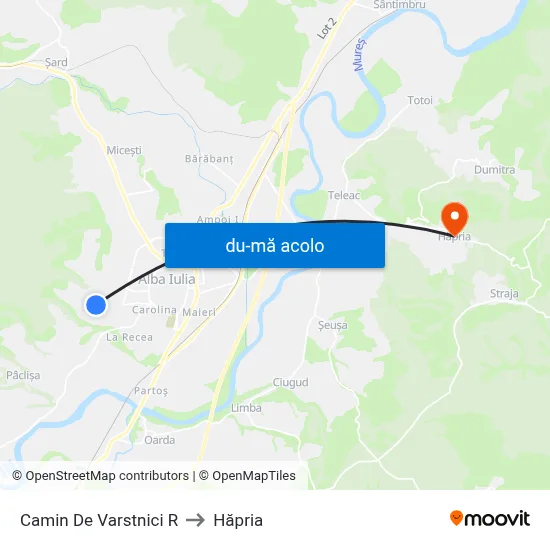 Harta de Camin De Varstnici R către Hăpria