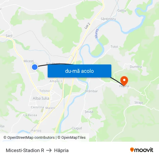 Harta de Micesti-Stadion R către Hăpria