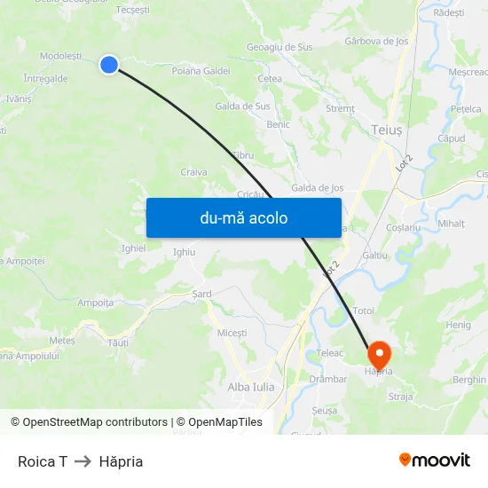 Harta de Roica T către Hăpria