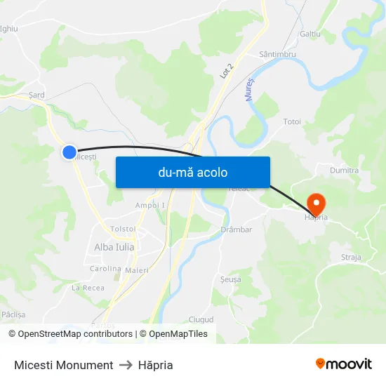 Harta de Micesti Monument către Hăpria