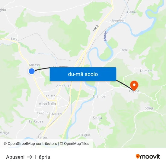 Harta de Apuseni către Hăpria