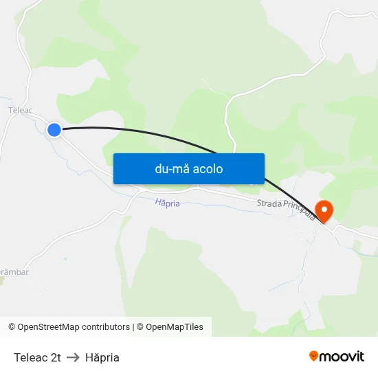 Harta de Teleac 2t către Hăpria