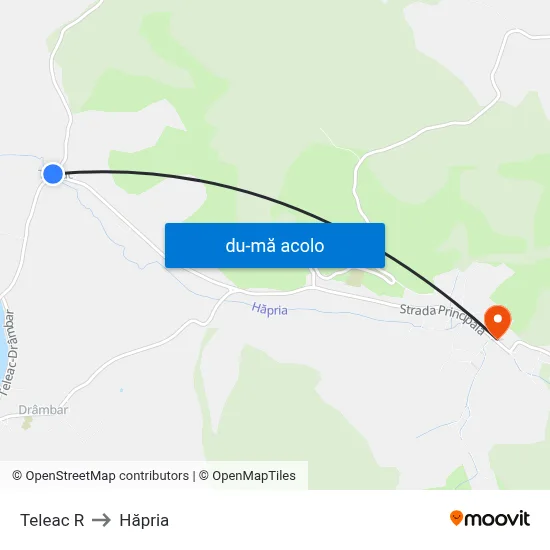 Harta de Teleac R către Hăpria