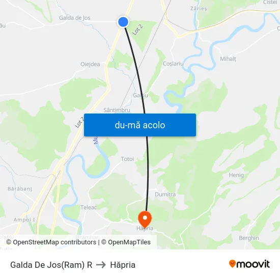 Harta de Galda De Jos(Ram) R către Hăpria