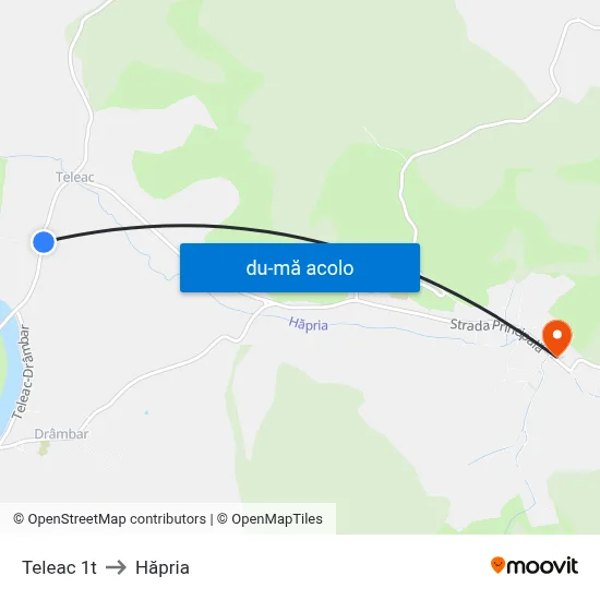 Harta de Teleac 1t către Hăpria
