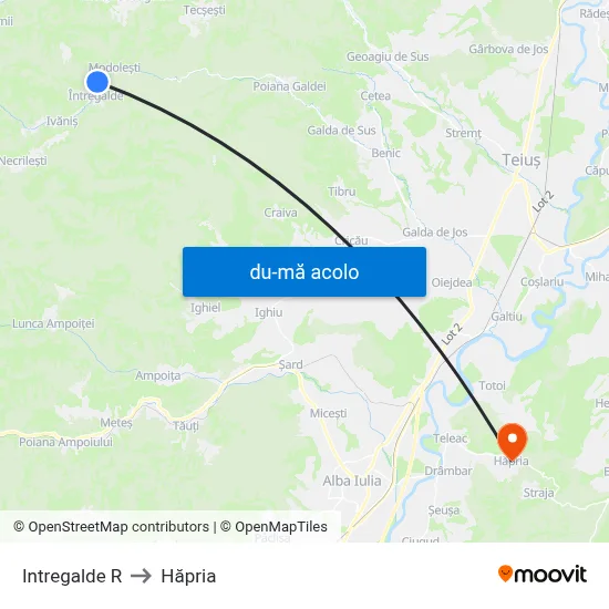 Harta de Intregalde R către Hăpria