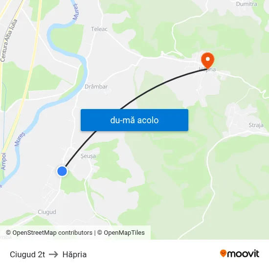 Harta de Ciugud 2t către Hăpria