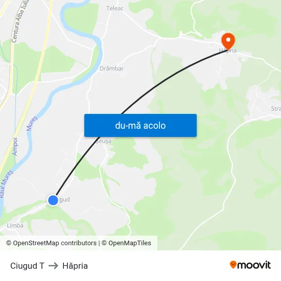 Harta de Ciugud T către Hăpria